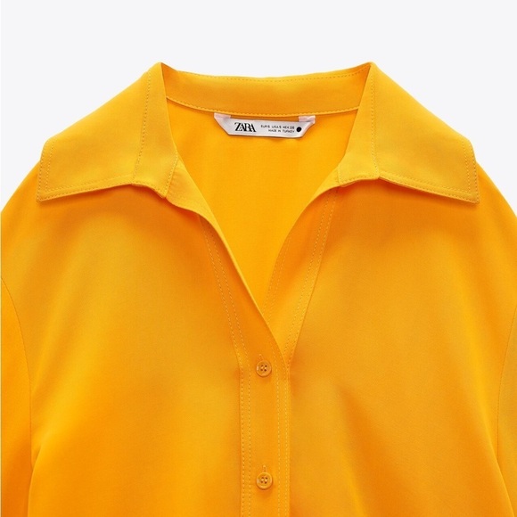 Zara Oversized Blouse with Vents Tangerine - Picture 8 of 10